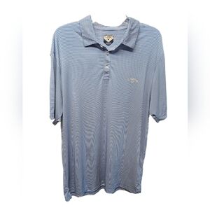 Callaway Blue & White Striped Polo  Golf Shirt Mens Size XL Short Sleeve